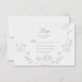 Eenvoudige elegante Floral RSVP Kaartje (Voorkant)