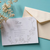 Eenvoudige elegante Floral RSVP Kaartje