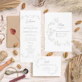 Eenvoudige elegante Floral RSVP Kaartje