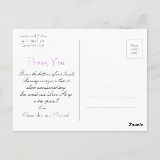 Eenvoudige elegante Floral Weddenschap Hartelijk d Briefkaart (Achterkant)