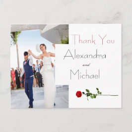 Eenvoudige elegante Floral Weddenschap Hartelijk d Briefkaart