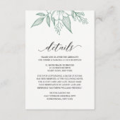 Eenvoudige Elegante Floral Wedding Mint Enclosure  Informatiekaartje (Voorkant)