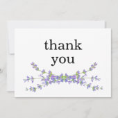 Eenvoudige elegante florale minimalistische lavend bedankkaart (Voorkant)