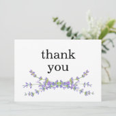 Eenvoudige elegante florale minimalistische lavend bedankkaart (Staand voorkant)