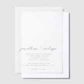 Eenvoudige elegante Flowy Script Overlay bruiloft Vellum Uitnodigingen (Offset)