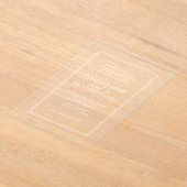 Eenvoudige Elegante Formele Trouwdag Acryl Uitnodigingen (Laagn)