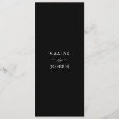 Eenvoudige Elegante Formele Zwarte & Witte Bruilof Menu (Achterkant)