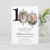 Eenvoudige elegante foto 100th Verjaardag Verrassi Kaart (Staand voorkant)