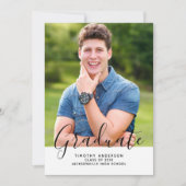 Eenvoudige Elegante Foto Afstuderen Verticaal | Wi Kaart (Voorkant)