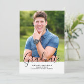 Eenvoudige Elegante Foto Afstuderen Verticaal | Wi Kaart (Staand voorkant)