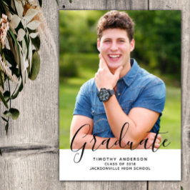 Eenvoudige Elegante Foto Afstuderen Verticaal | Wi Kaart