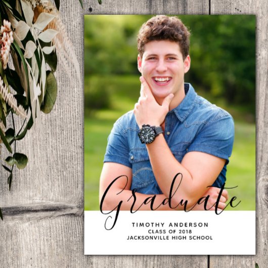 Eenvoudige Elegante Foto Afstuderen Verticaal | Wi Kaart