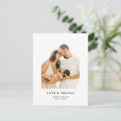 Eenvoudige Elegante Foto Baby Shower Dankjewel Briefkaart (Staand voorkant)