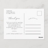 Eenvoudige Elegante Foto Baby Shower Dankjewel Briefkaart (Achterkant)