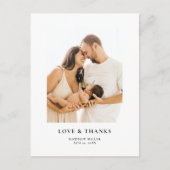 Eenvoudige Elegante Foto Baby Shower Dankjewel Briefkaart (Voorkant)