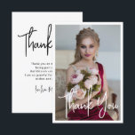 Eenvoudige Elegante Foto Bat Mitzvah Verjaardag Bedankkaart<br><div class="desc">Eenvoudige Elegante Foto Bat Mitzvah Verjaardag Bedankkaart bevat de elegante tekst "Dank je wel" in witte kalligrafie op de voorkant met uw persoonlijke bericht op de achterkant. Personaliseer door de tekst in de tekstvakken te bewerken. Ontworpen door ©Evco Studio www.zazzle.com/store/evcostudio</div>