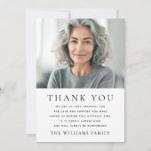 Eenvoudige elegante foto begrafenissympathie bedankkaart (Voorkant)