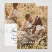 Eenvoudige Elegante Foto Bruiloft Bewaar De Datum Save The Date (Voorkant / Achterkant)