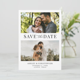 Eenvoudige Elegante Foto Bruiloft Bewaar de Datum Save The Date
