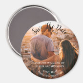 Eenvoudige elegante foto bruiloft moderne rustieke magneet (Voorkant / Achterkant)