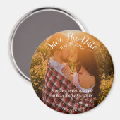 Eenvoudige elegante foto bruiloft moderne rustieke magneet (Voorkant / Achterkant)