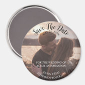 Eenvoudige elegante foto bruiloft moderne rustieke magneet (Voorkant / Achterkant)