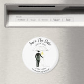 Eenvoudige elegante foto bruiloft moderne rustieke magneet (Insitu (Vaatwasser))