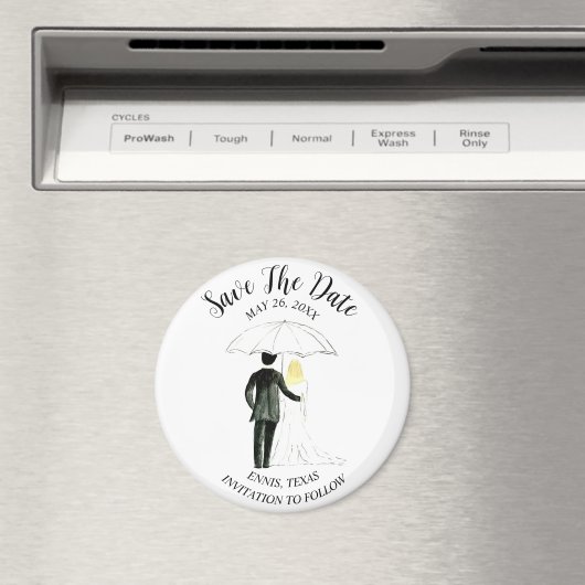 Eenvoudige elegante foto bruiloft moderne rustieke magneet (Insitu (Vaatwasser))