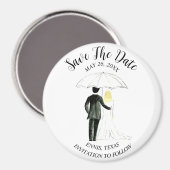 Eenvoudige elegante foto bruiloft moderne rustieke magneet (Voorkant / Achterkant)