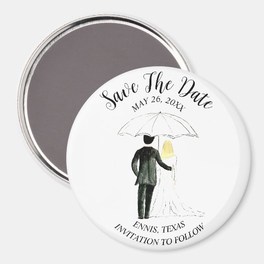 Eenvoudige elegante foto bruiloft moderne rustieke magneet (Voorkant / Achterkant)