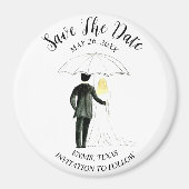 Eenvoudige elegante foto bruiloft moderne rustieke magneet (Voorkant)