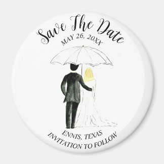 Eenvoudige elegante foto bruiloft moderne rustieke magneet