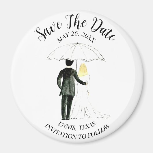 Eenvoudige elegante foto bruiloft moderne rustieke magneet (Voorkant)