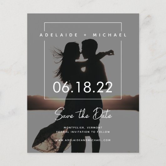 Eenvoudige Elegante Foto Bruiloft Save the Date Flyer (Voorkant)