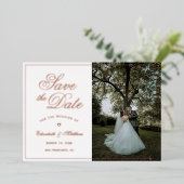 Eenvoudige Elegante Foto Bruiloft Save The Date Folie Uitnodiging (Staand Voorkant)