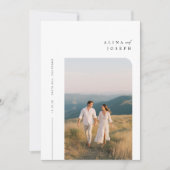 Eenvoudige elegante foto bruiloft uitnodigt kaart (Voorkant)