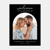 Eenvoudige elegante foto bruiloft welkom acryl bord (Voorkant)