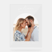 Eenvoudige elegante foto bruiloft welkom acryl bord (Voorkant)