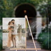 Eenvoudige elegante foto bruiloft welkom acryl bord