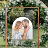 Eenvoudige elegante foto bruiloft welkom acryl bord
