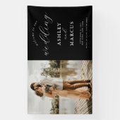 Eenvoudige elegante foto bruiloft welkom spandoek (Verticaal)
