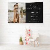 Eenvoudige elegante foto bruiloft welkom spandoek (Insitu)