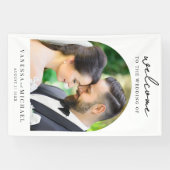 Eenvoudige elegante foto bruiloft welkom spandoek (Horizontaal)