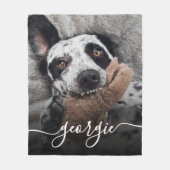 Eenvoudige elegante foto en elegant script aangepa fleece deken (Voorkant)