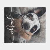 Eenvoudige elegante foto en elegant script aangepa fleece deken (Voorkant (Horizontaal))