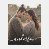 Eenvoudige elegante foto en elegant script aangepa fleece deken (Voorkant)