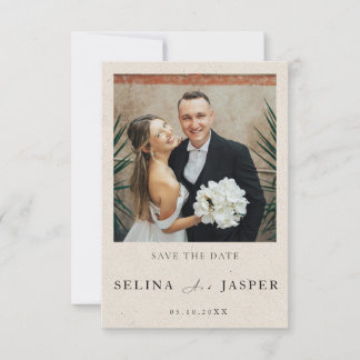 Eenvoudige Elegante Foto en Tekst | Save The Date Kaart