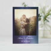 Eenvoudige elegante foto galaxy Celestial Text Wed Save The Date (Staand voorkant)