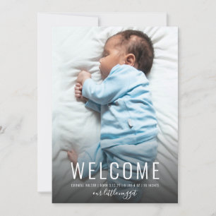Eenvoudige Elegante Foto Geboorteaankondiging Baby
