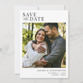 Eenvoudige Elegante Foto Huwelijk Bewaar de Datum Save The Date (Voorkant)